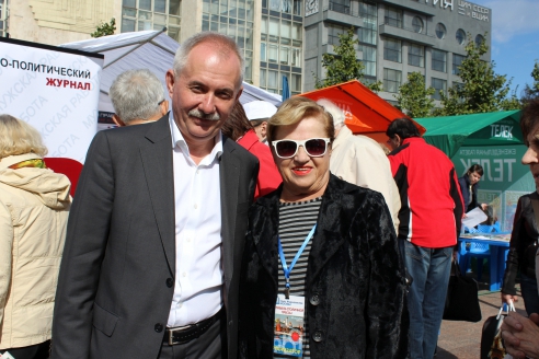 Н.А Кузнецов и Л.В.Щербина на Фестивале столичной прессы, 10 сентября 2016 года