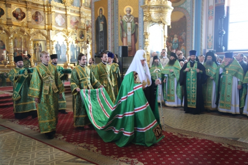 Торжественная литургия в Спасо-Преображенском соборе Валаамского монастыря, 11 июля 2016 года