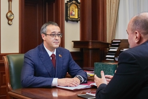 Председатель Московской городской Думы А.В.Шапошников и Д.А.Сурмило, 30 октября 2017 года